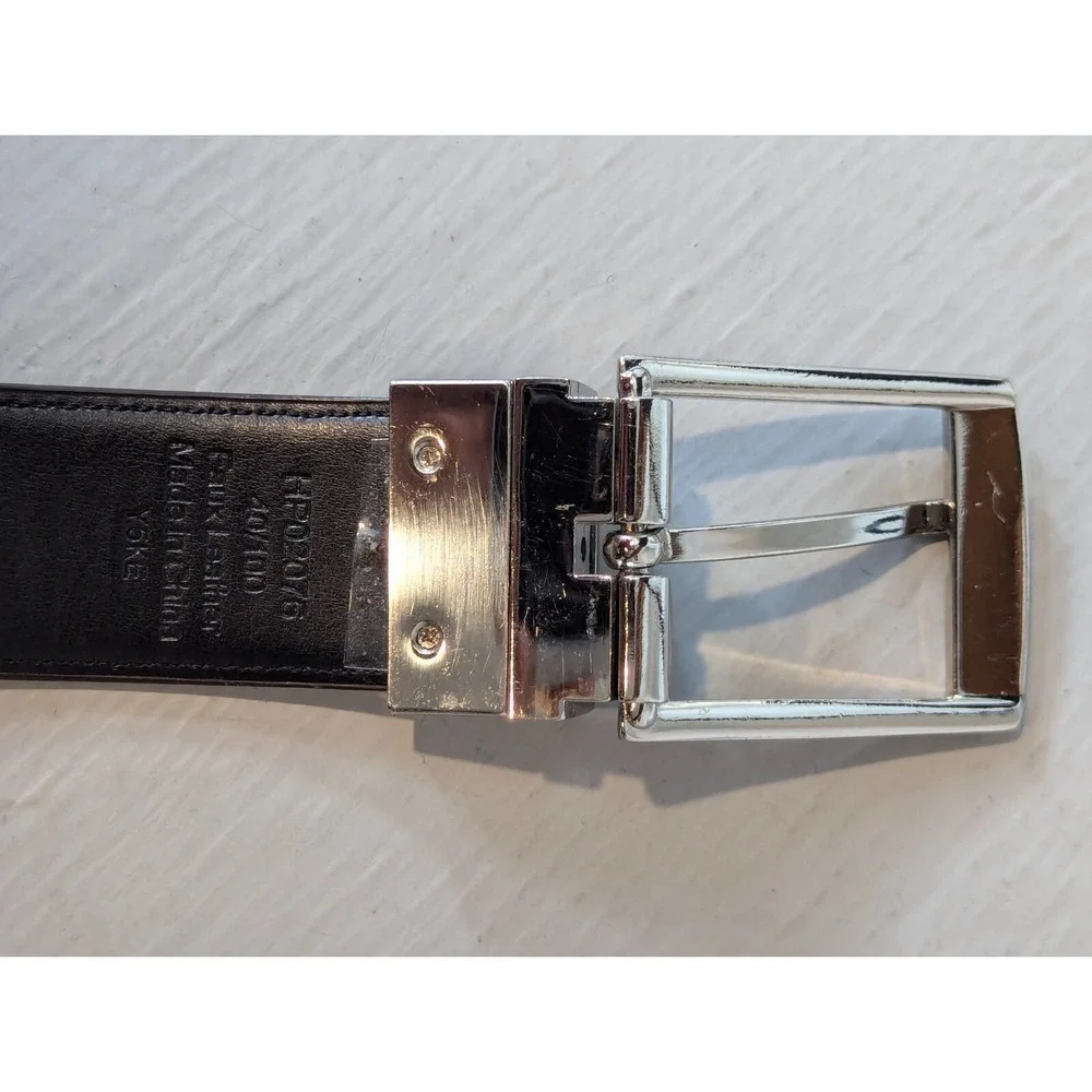Perry Ellis Reversible Belt Men's Size 40 Black Brown Faux Leather Formal Casual